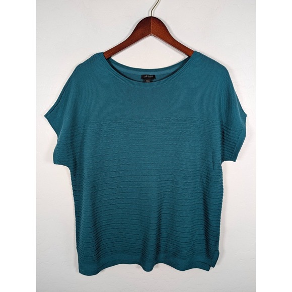 J. Jill Sweaters - J. Jill Sweater Womens Small Green Wearever Collection‎ Short Cap Sleeve Stretch